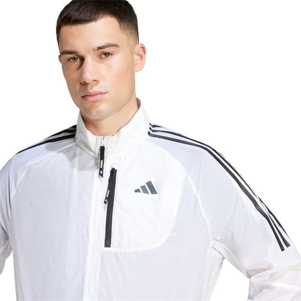 White - adidas - Men's OTR 3S Performance Running Jacket