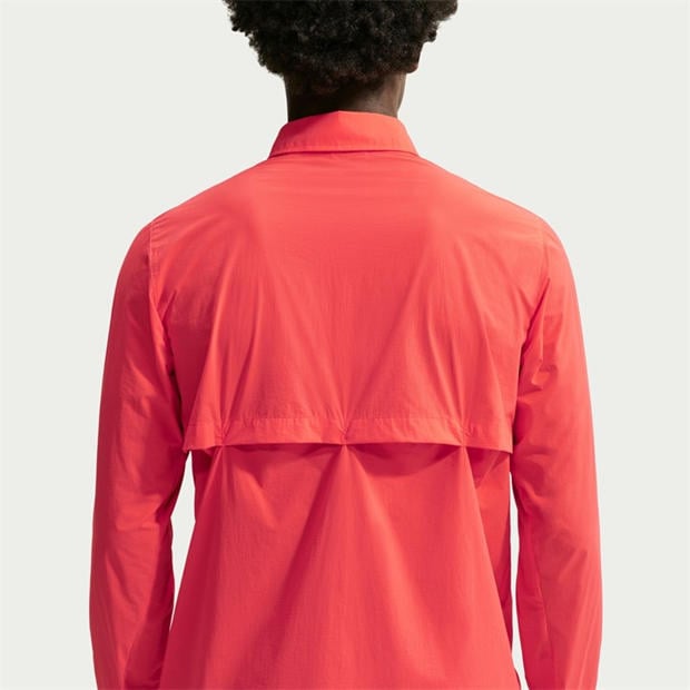 Crimson/White - Nike - Men's Half Zip Long Sleeve Running T-Shirt