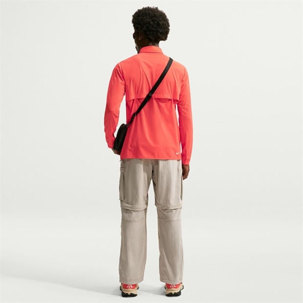Crimson/White - Nike - Men's Half Zip Long Sleeve Running T-Shirt