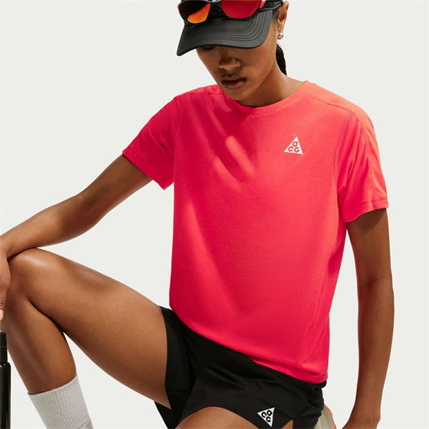 Crimson/White - Nike - Women's Short Sleeve Running T-Shirt