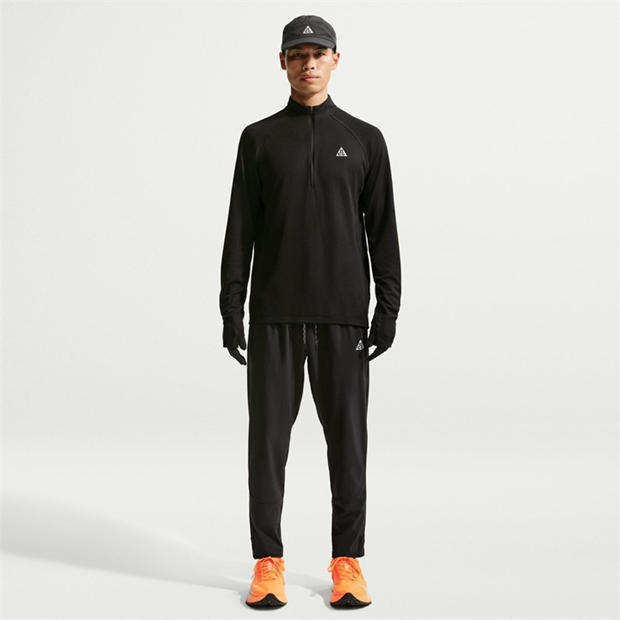 Black/White - Nike - Men's Trail Long Sleeve Running Top