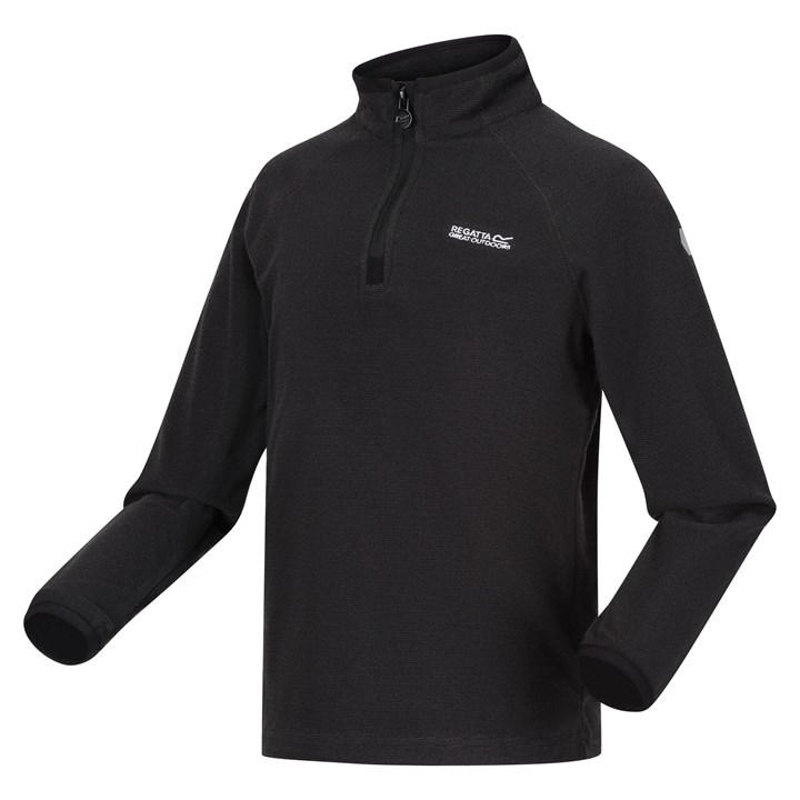 Regatta  Kids Black Loco Half Zip Fleece in Size 7 - 8 Years, Sports Direct
