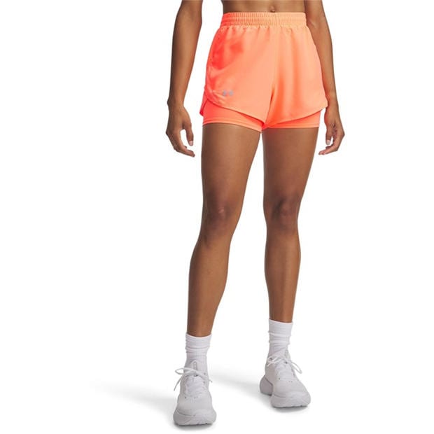 Tangerine/Refl - Under Armour - Womens Fly By Performance Running Shorts