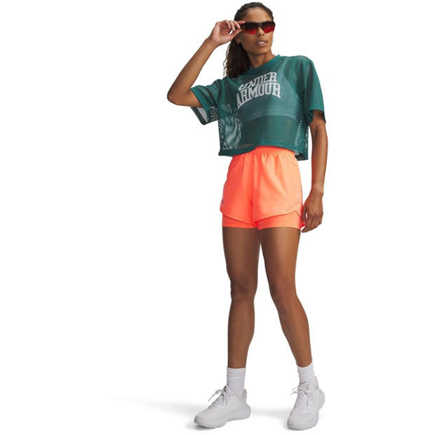 Tangerine/Refl - Under Armour - Womens Fly By Performance Running Shorts
