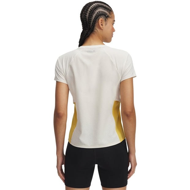 Brown - Under Armour - Women's Trail Run Zip Short Sleeve T-Shirt