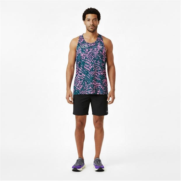 Pink Heat - New Balance - Hooded Borough Baffle Quilted Jacket Running Vest Mens