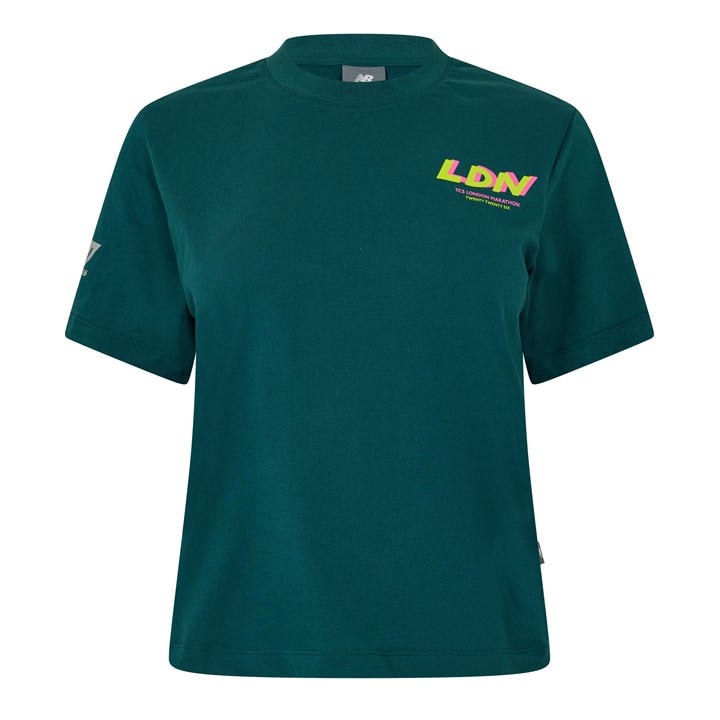 New Balance Women's Green Short Sleeve Performance Running Top in Size 16, Sports Direct