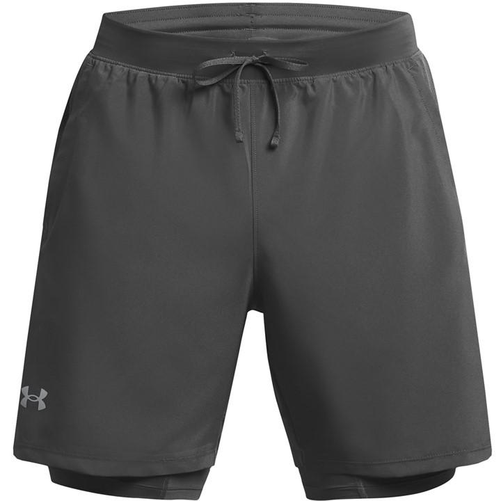 Under Armour Men's Grey Ua Launch Run 2-In-1 Shorts in Size XL, Sports Direct