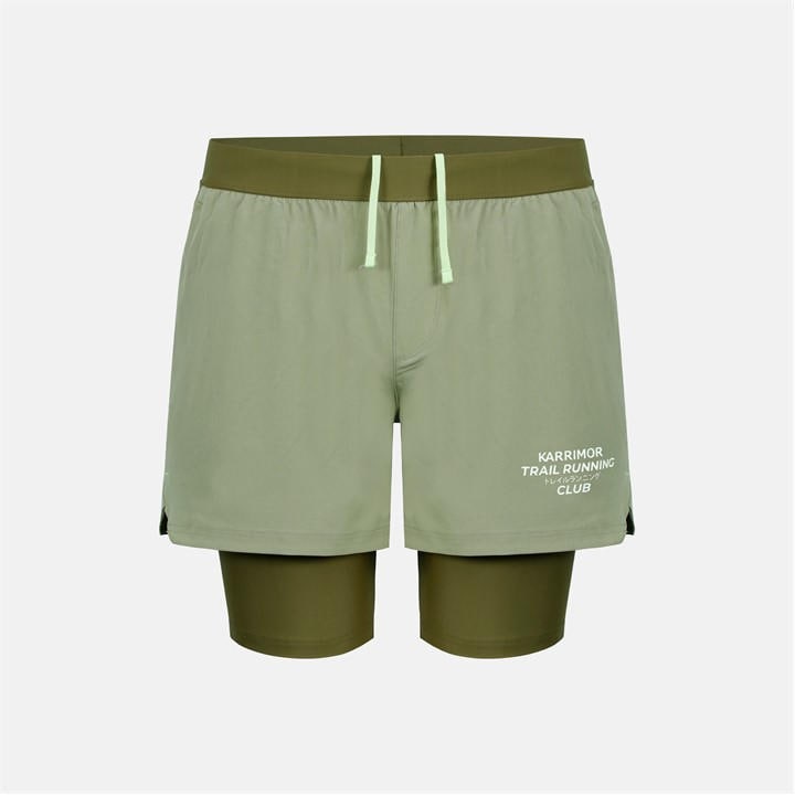 Karrimor Men's Green Quick Dry 4 Inch Zip Pocket Performance Running Shorts in Size M, Sports Direct