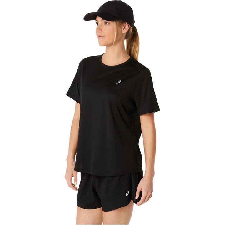 Asics Women's Black Core Ss Top Running in Size 8, Sports Direct
