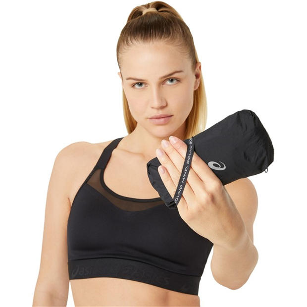 Black - Asics - Road Packable Jacket Running Womens
