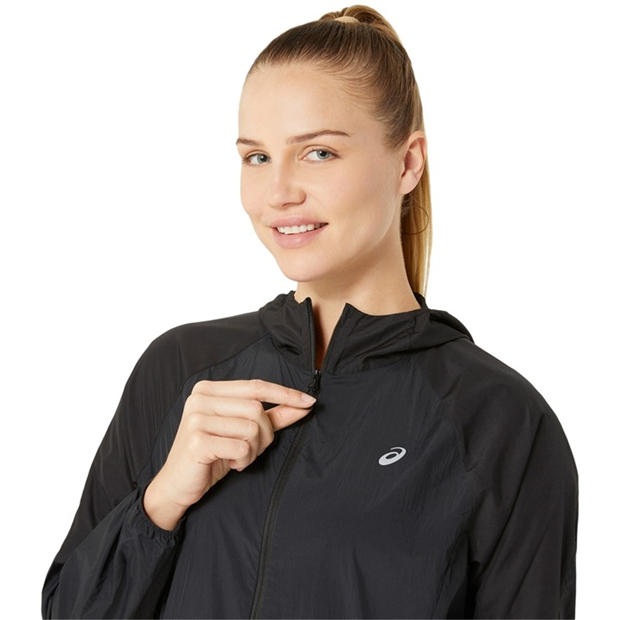 Black - Asics - Road Packable Jacket Running Womens