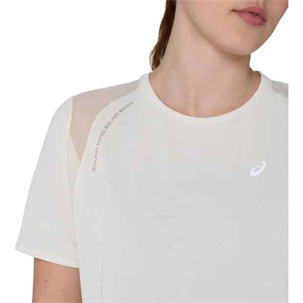 Cream - Asics - Women's Road Short Sleeve Running T-Shirt