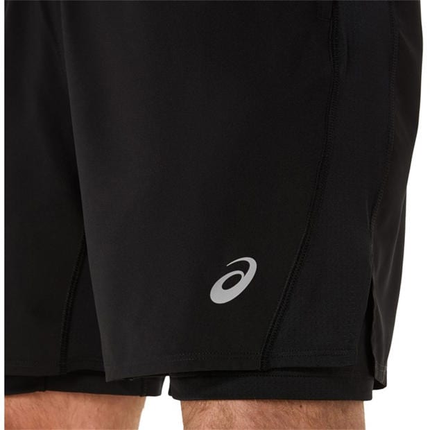 Black - Asics - Core 2-N-1 7in Short Running Mens