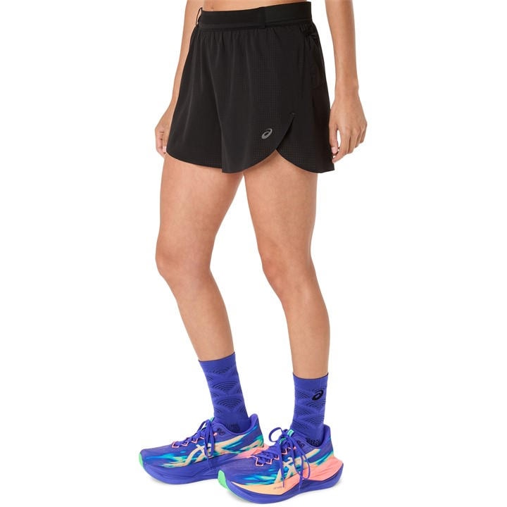 Asics Women's Black Metarun Split Shorts Running Short in Size 14, Sports Direct