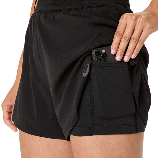 Black - Asics - Metarun Split Shorts Running Short Womens