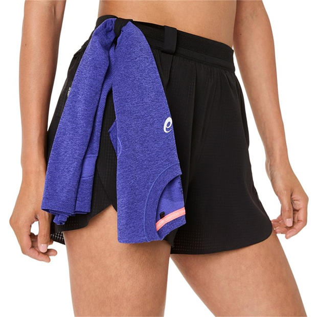 Black - Asics - Metarun Split Shorts Running Short Womens