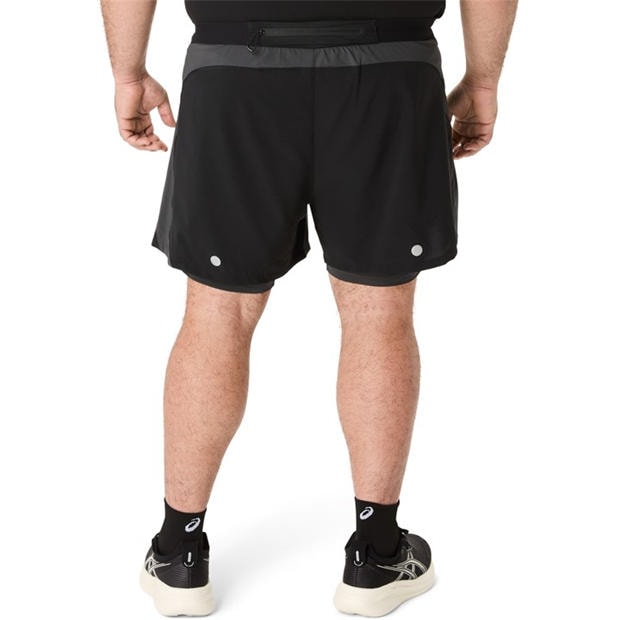 Black - Asics - Road 2n1 5in Short Running Mens