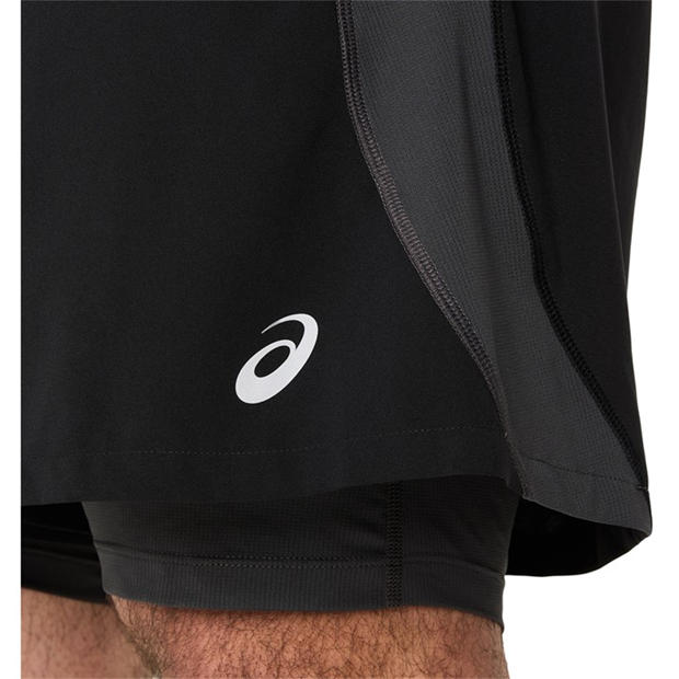 Black - Asics - Road 2n1 5in Short Running Mens