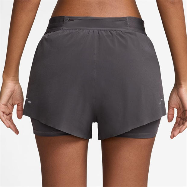 Thunder Grey - Nike - Dri-FIT Swift Womens Mid-Rise 3 2-in-1 Shorts