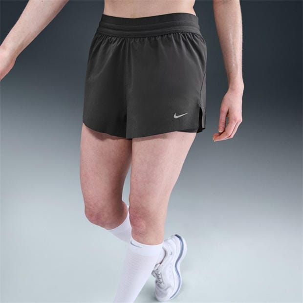 Thunder Grey - Nike - Dri-FIT Swift Womens Mid-Rise 3 2-in-1 Shorts