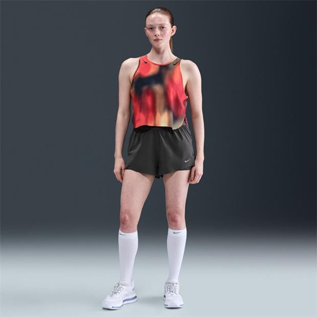 Thunder Grey - Nike - Dri-FIT Swift Womens Mid-Rise 3 2-in-1 Shorts