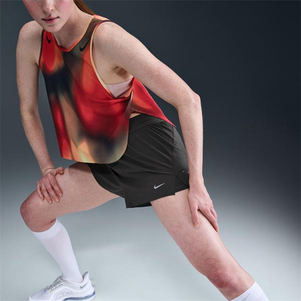 Thunder Grey - Nike - Dri-FIT Swift Womens Mid-Rise 3 2-in-1 Shorts