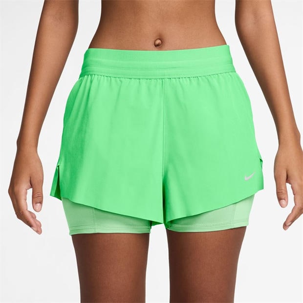 Illusion Green - Nike - Dri-FIT Swift Womens Mid-Rise 3 2-in-1 Shorts