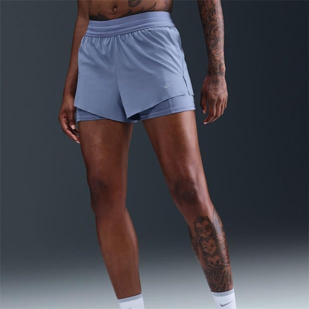 Световен индиго - Nike - Dri-FIT Swift Womens Mid-Rise 3 2-in-1 Shorts
