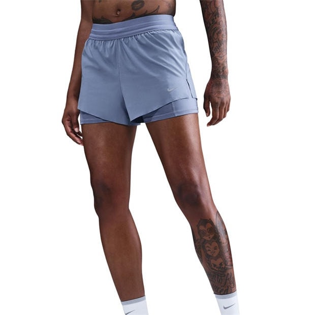Световен индиго - Nike - Dri-FIT Swift Womens Mid-Rise 3 2-in-1 Shorts