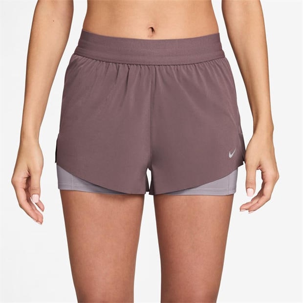Tattoo/Violet - Nike - Dri-FIT Swift Womens Mid-Rise 3 2-in-1 Shorts