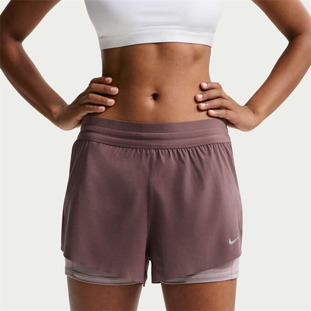Tattoo/Violet - Nike - Dri-FIT Swift Womens Mid-Rise 3 2-in-1 Shorts