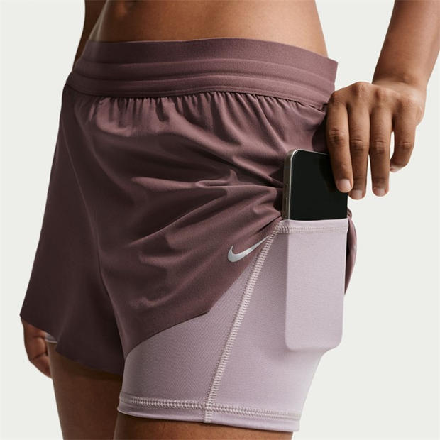 Tattoo/Violet - Nike - Dri-FIT Swift Womens Mid-Rise 3 2-in-1 Shorts