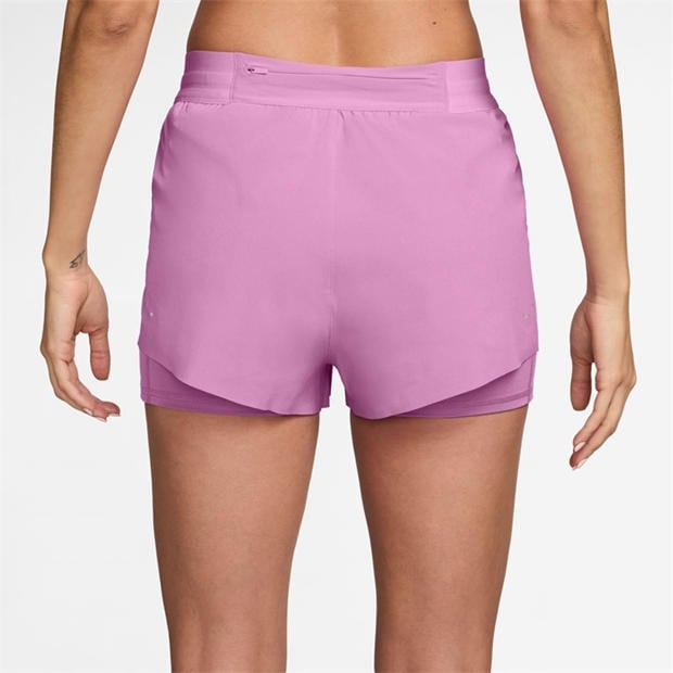 Magenta - Nike - Dri-FIT Swift Womens Mid-Rise 3 2-in-1 Shorts