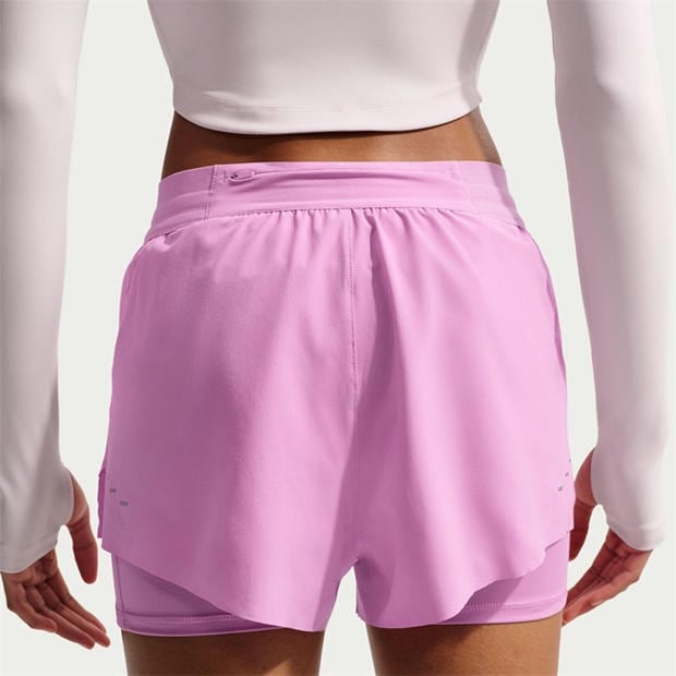 Magenta - Nike - Dri-FIT Swift Womens Mid-Rise 3 2-in-1 Shorts