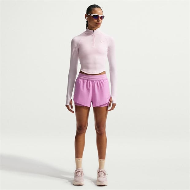 Magenta - Nike - Dri-FIT Swift Womens Mid-Rise 3 2-in-1 Shorts