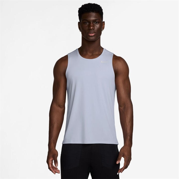 Nike Men' Grey Dri-Fit Miler Running Tank in Size S, Sports Direct
