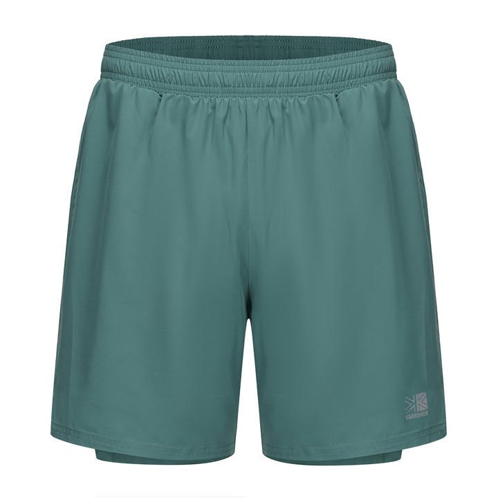 Karrimor Men' Green 2 In 1 Running Shorts in Size S, Sports Direct
