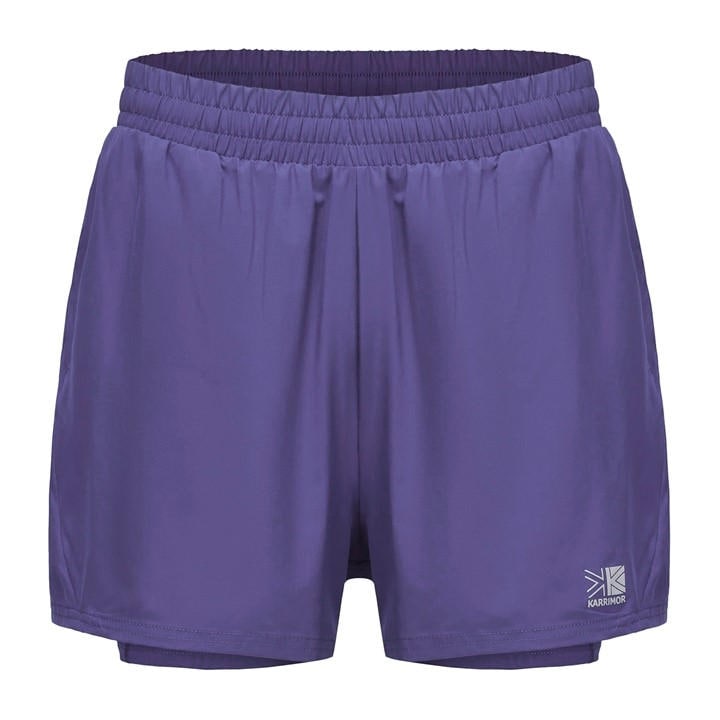 Karrimor Women's Purple 2 In 1 Running Shorts in Size 8, Sports Direct