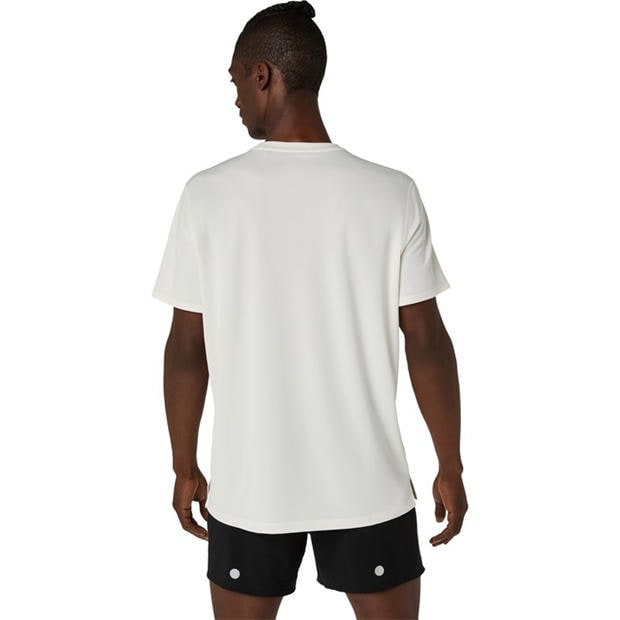 Cream - Asics - Men's Fuji Logo Short Sleeve Running T-Shirt