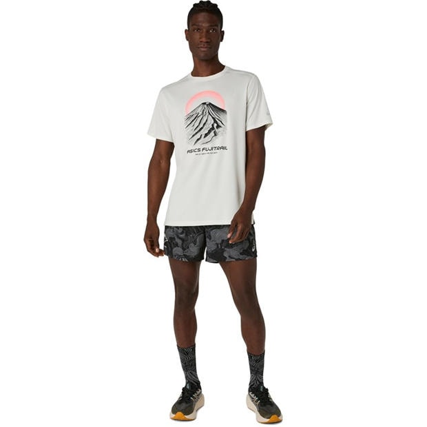 Cream - Asics - Men's Fuji Logo Short Sleeve Running T-Shirt