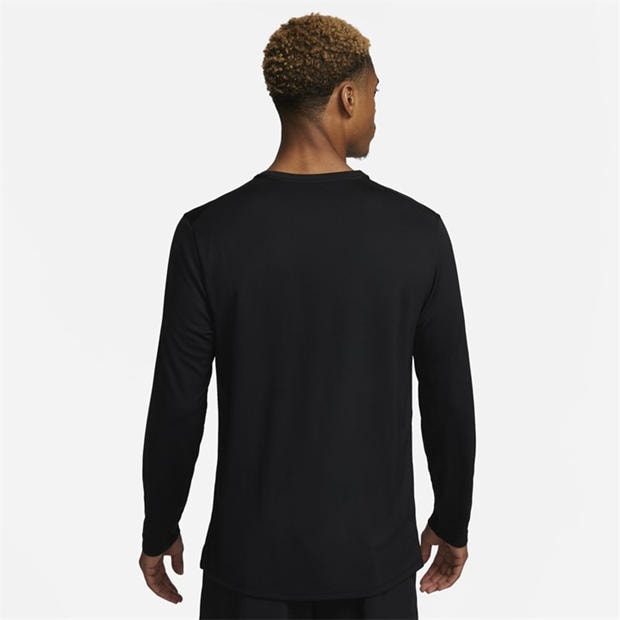 Черно - Nike - Miler Men's Dri-FIT UV Long-Sleeve Running Top