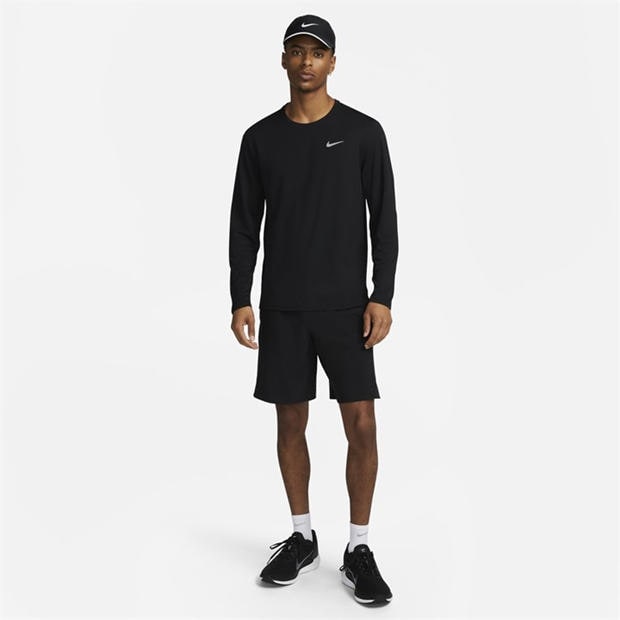 Черно - Nike - Miler Men's Dri-FIT UV Long-Sleeve Running Top