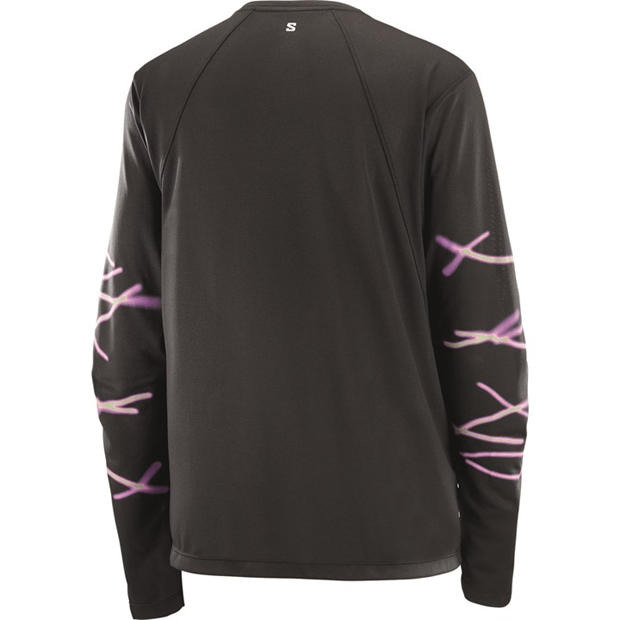 Black - Salomon - SHAKEout Core Graphic LS Running Tee Womens