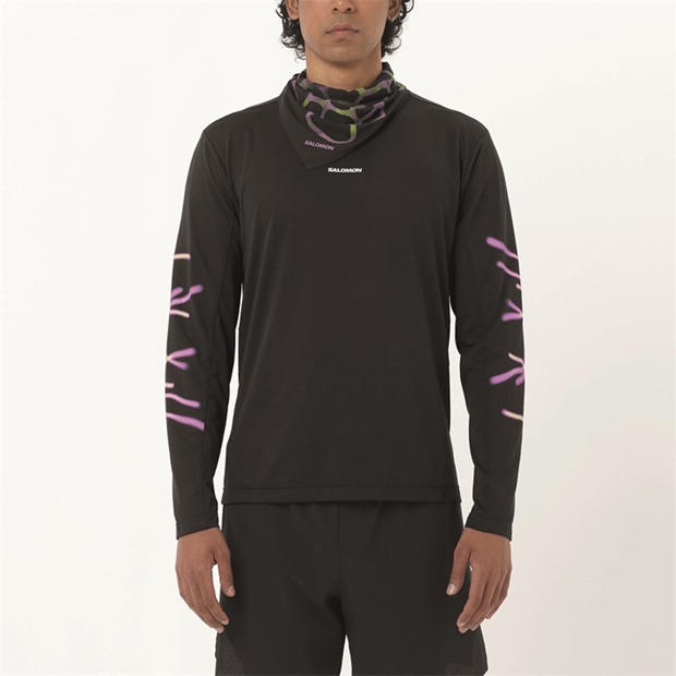 Black - Salomon - SHAKEout Core Graphice LS Running Tee Mens