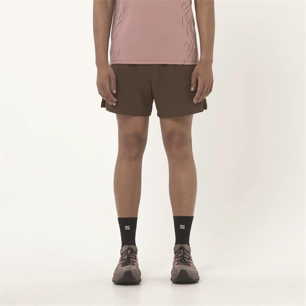Coffee - Salomon - SHAKEout Core 5 Running Shorts Mens