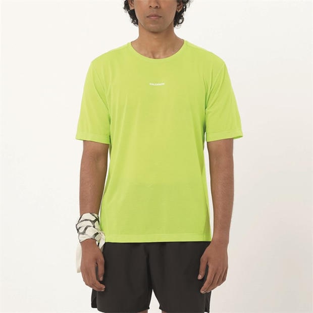 Lime - Salomon - SHAKEout Core SS Running Tee Mens