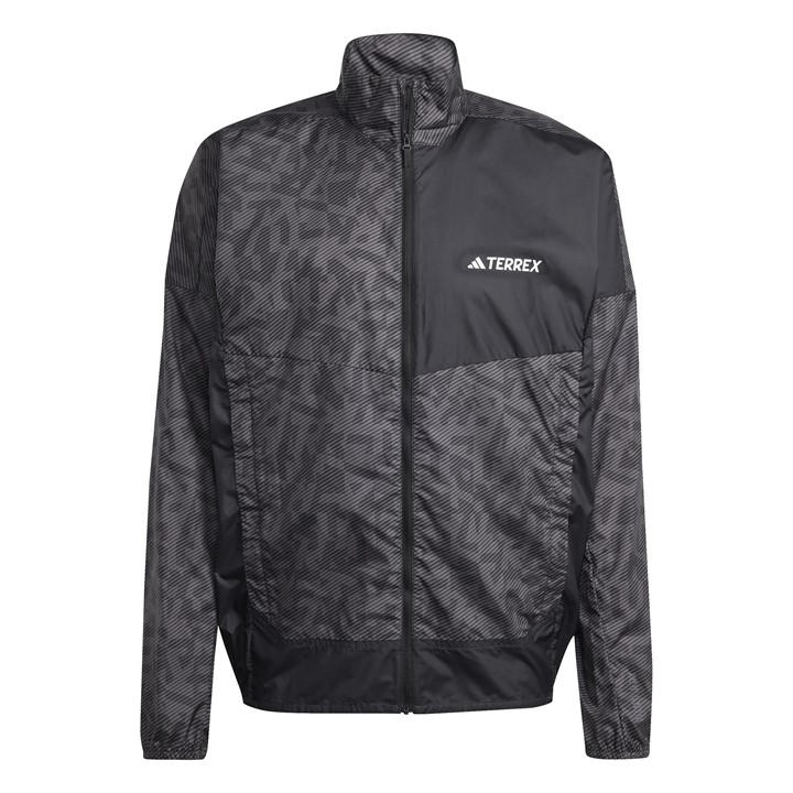 Adidas Men's Black Terrex Trail Water-Resistant Wind Performance Running Jacket in Size XL, Sports Direct
