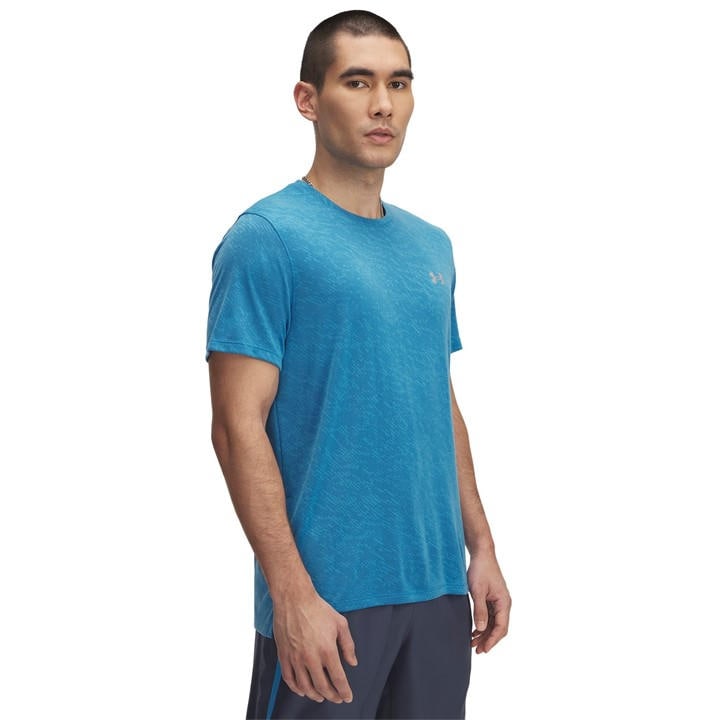 Under Armour Men's Blue Launch Camo Short-Sleeve Performance Top in Size XS, Sports Direct