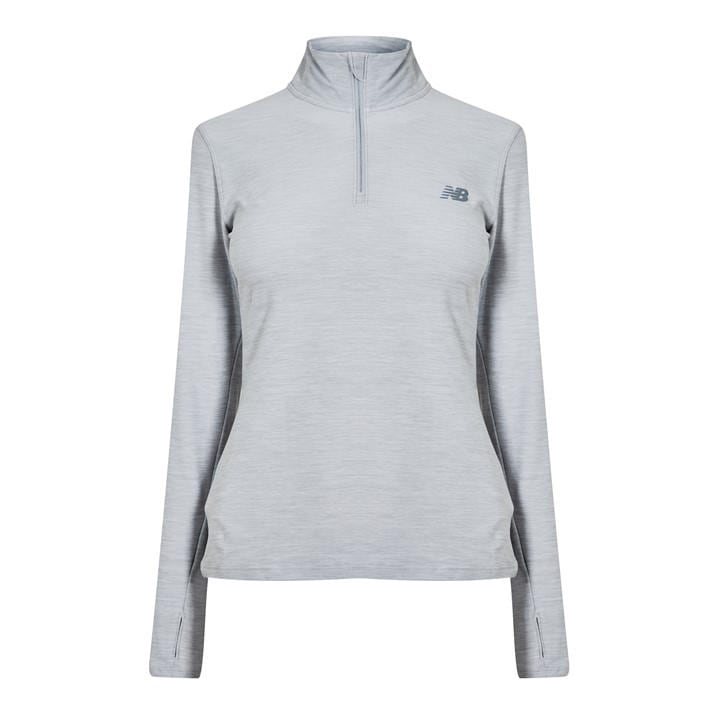 New Balance Women's Grey Running Space Dye Quarter Zip in Size 16, Sports Direct
